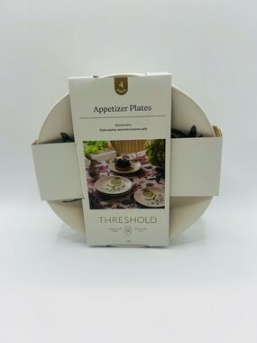 Threshold Stoneware Appetizer Plates in Cream - Set of 4